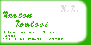 marton komlosi business card